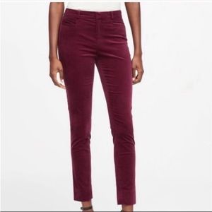 Banana Republic Sloan pants  maroon velvet in size 10